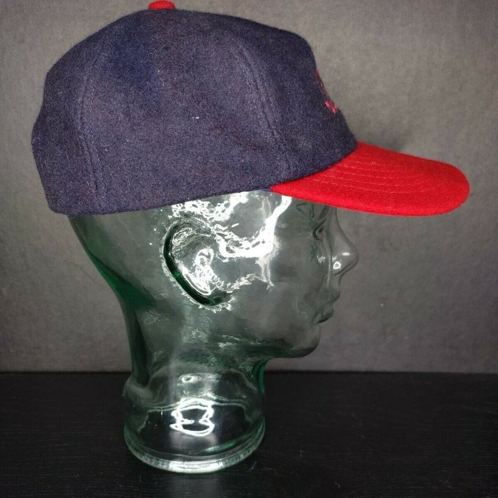 Vintage Pepsi Cola Red Script Wool Snapback Hat - image 4